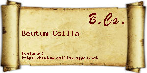 Beutum Csilla névjegykártya